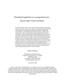 Russia Under Yeltsin and Putin