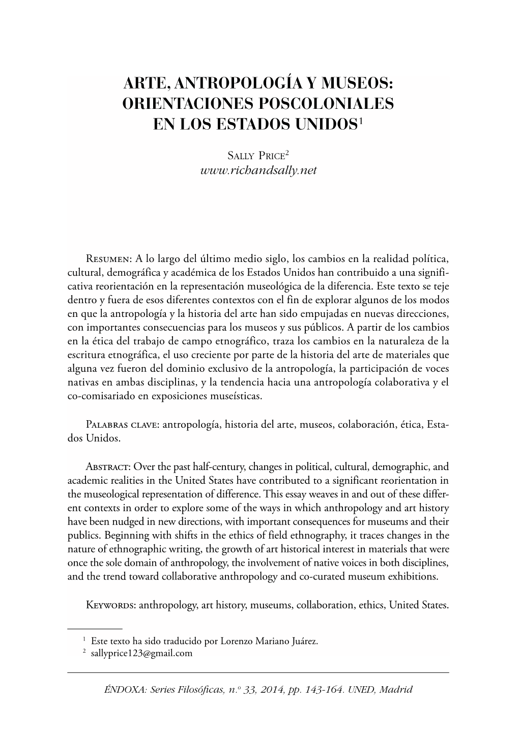 Arte, Antropología Y Museos: Orientaciones Poscoloniales En Los Estados Unidos1