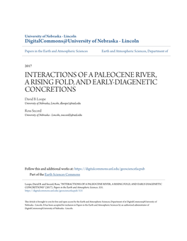 INTERACTIONS of a PALEOCENE RIVER, a RISING FOLD, and EARLY-DIAGENETIC CONCRETIONS David B
