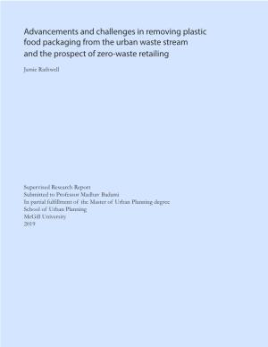 Advancements and Challenges in Removing Plastic Food Packaging from the Urban Waste Stream and the Prospect of Zero-Waste Retailing