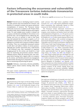 Factors Influencing the Occurrence and Vulnerability of the Travancore Tortoise Indotestudo Travancorica in Protected Areas in South India