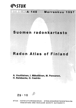 Suomen Radon Ka Rtasto Radon Atlas of Finland