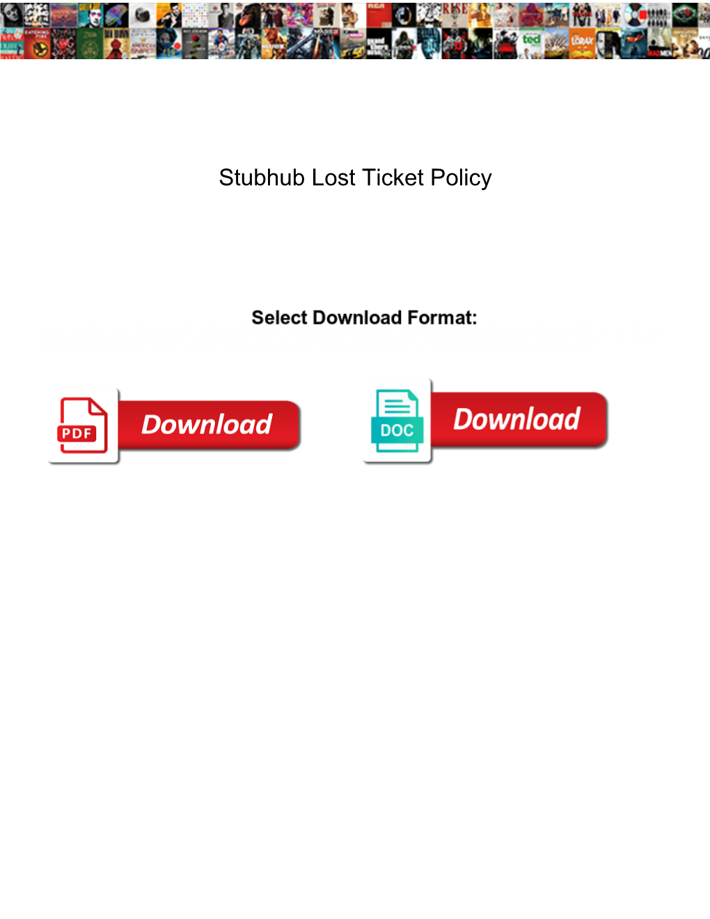 Stubhub Lost Ticket Policy