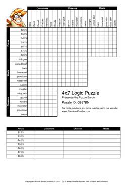 4X7 Logic Puzzle
