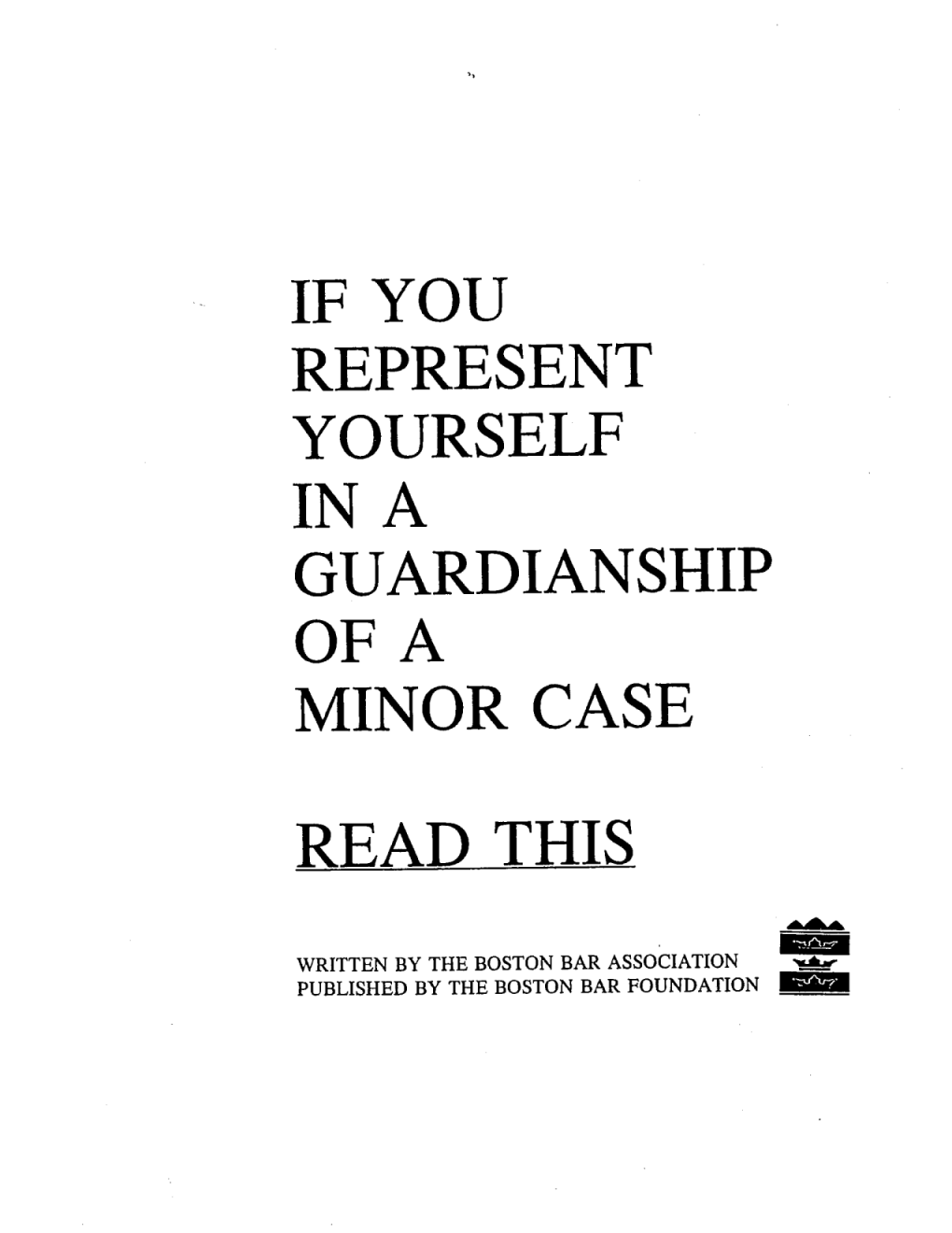 Guardianship of a Minor Booklet