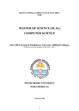 (M. Sc.) COMPUTER SCIENCE