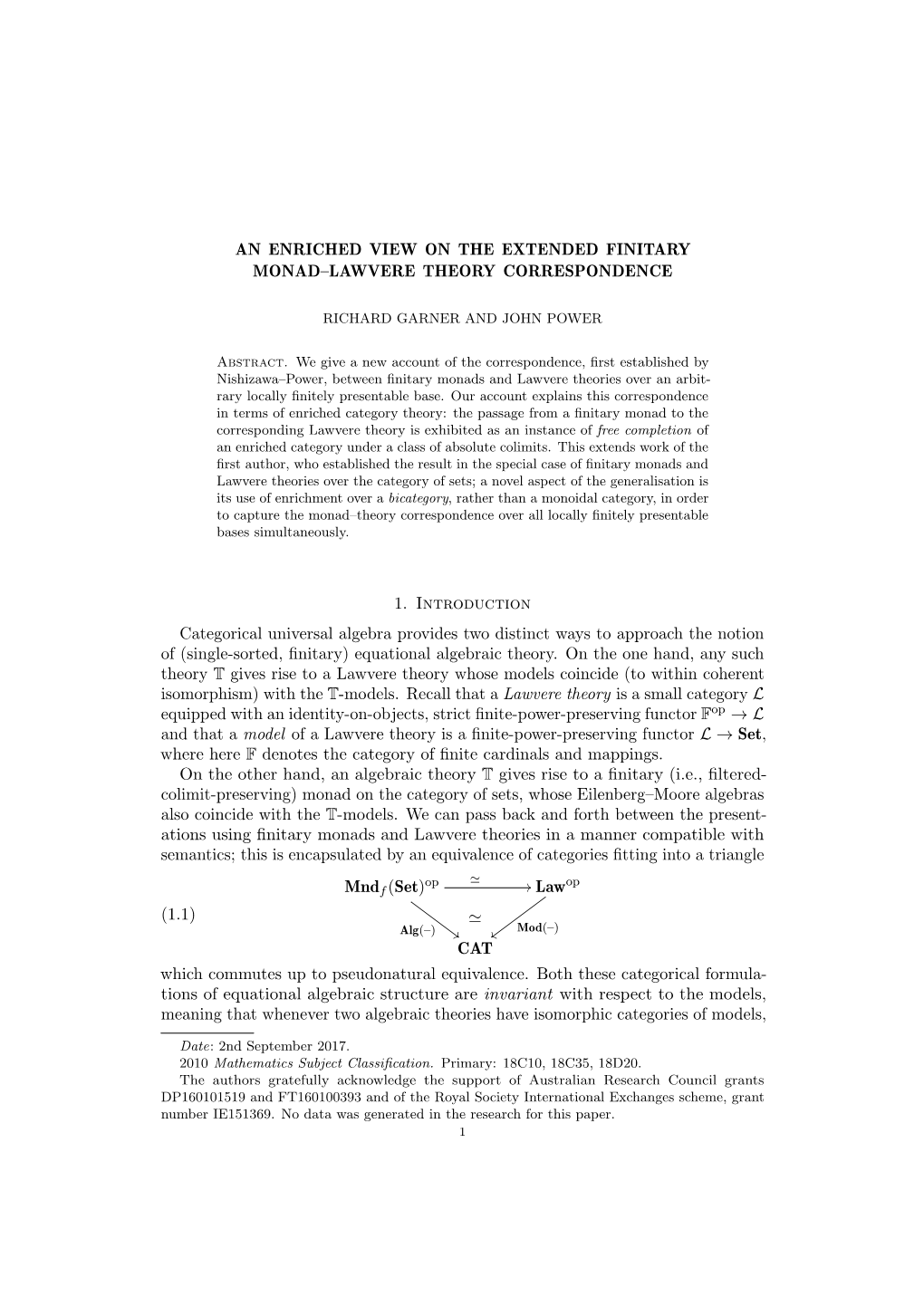 An Enriched View on the Extended Finitary Monad–Lawvere Theory Correspondence