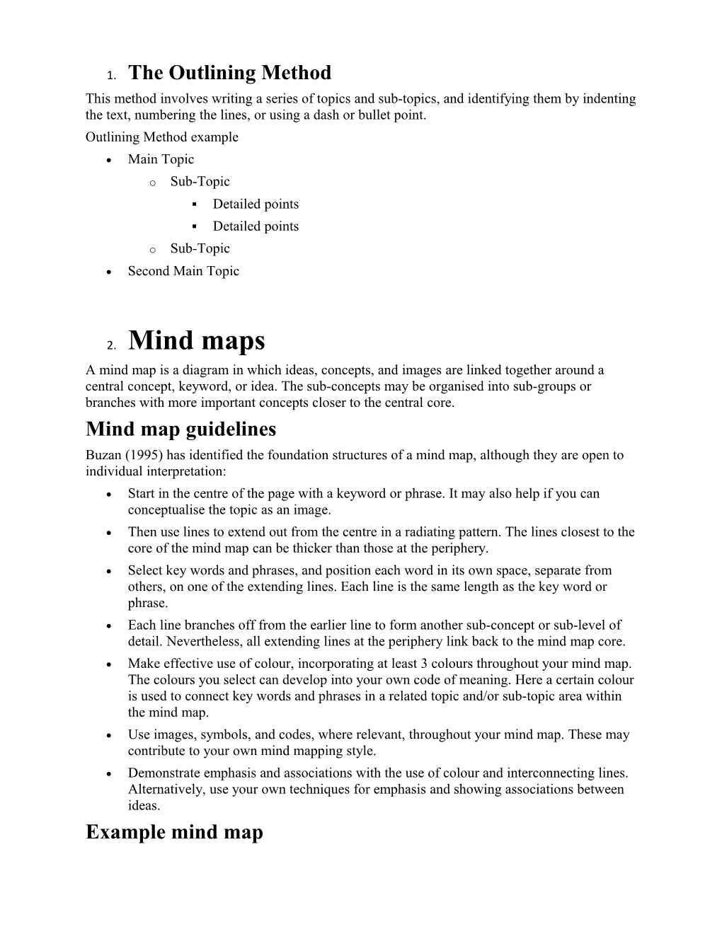 1. the Outlining Method