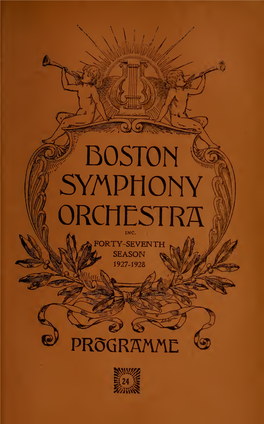 Boston Symphony Orchestra Concert Programs, Season 47,1927-1928, Subscription Series