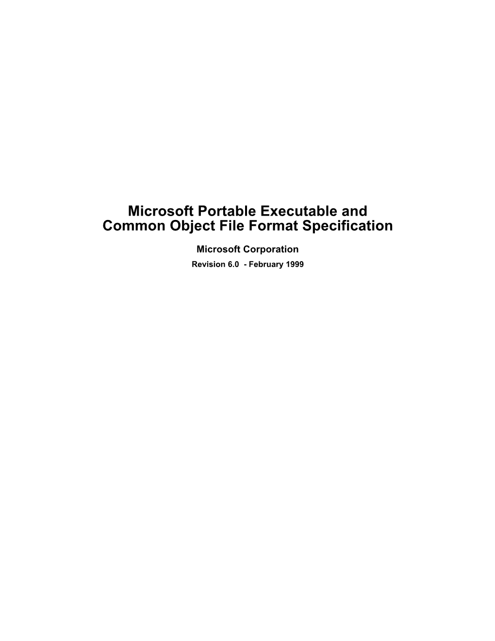 Microsoft Portable Executable and Common Object File Format Specification