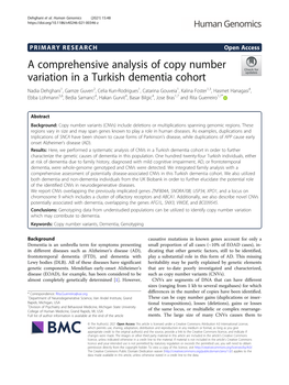 A Comprehensive Analysis of Copy Number Variation in a Turkish