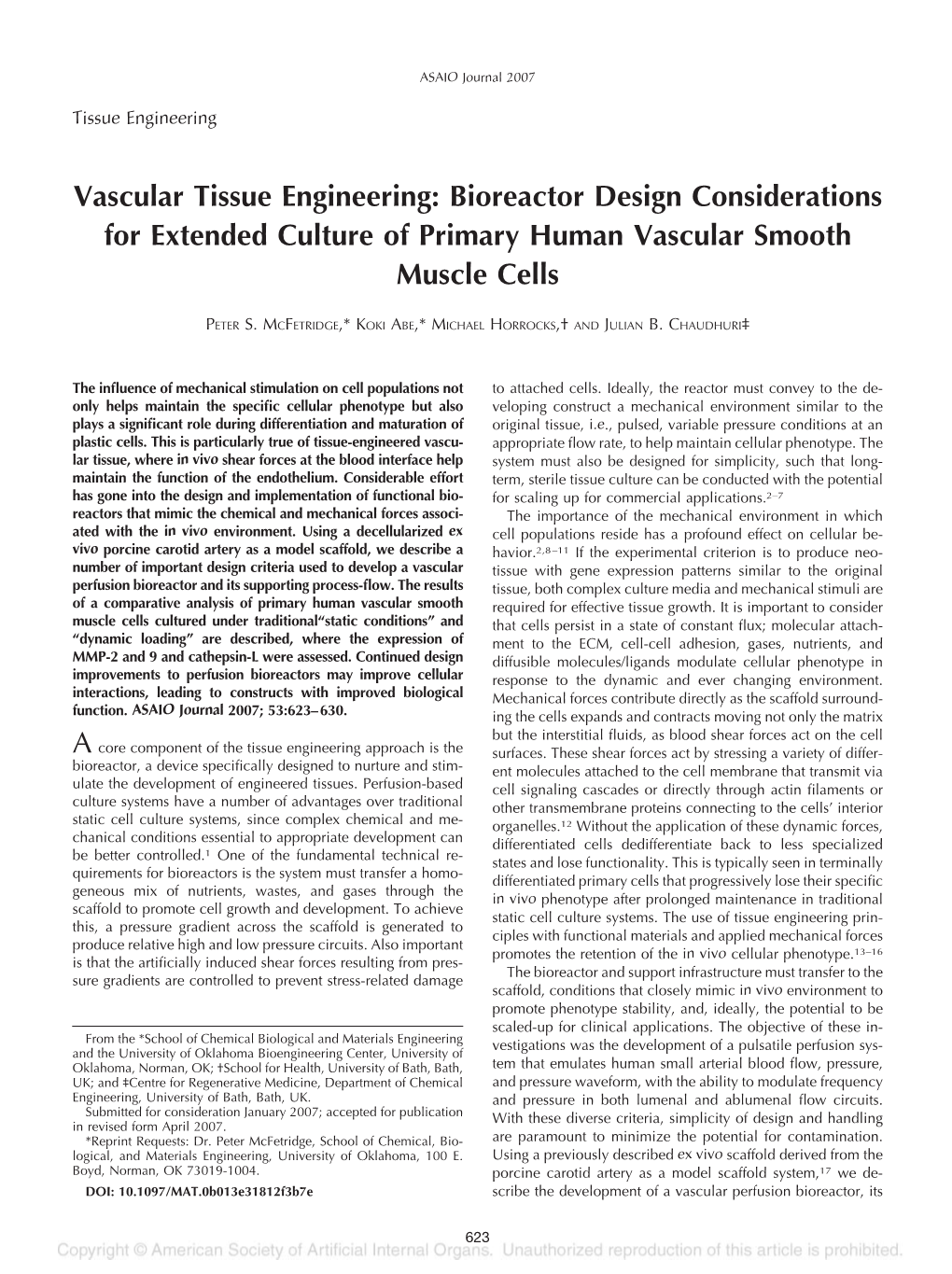 Vascular Tissue Engineering: Bioreactor Design Considerations for Extended Culture of Primary Human Vascular Smooth Muscle Cells