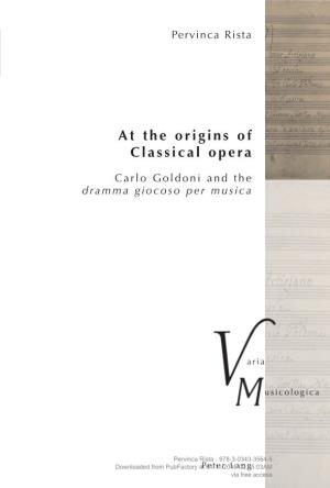 Carlo Goldoni and the Dramma Giocoso Per Musica