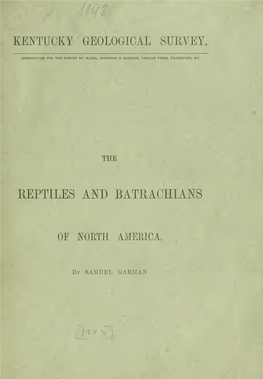 On the Reptiles and Batrachians of North America