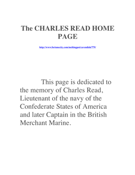 The CHARLES READ HOME PAGE