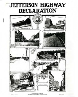 Jefferson Highway Declaration, July 1916, Vol. 1, No. 6