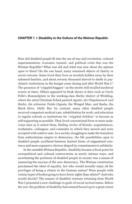 CHAPTER 1 • Disability in the Culture of the Weimar Republic