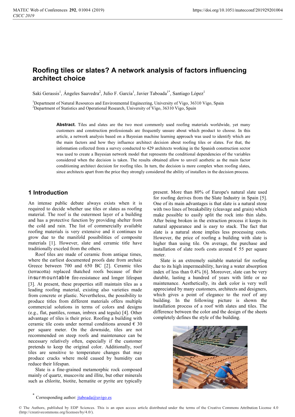 Roofing Tiles Or Slates? a Network Analysis of Factors Influencing Architect Choice