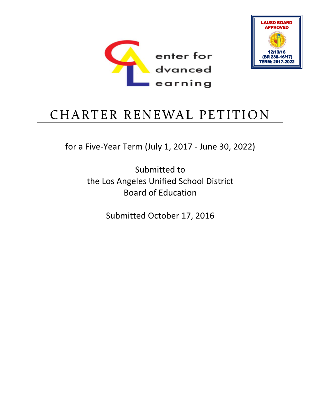 Charter Renewal Petition