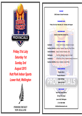 2015 Provincials Programme