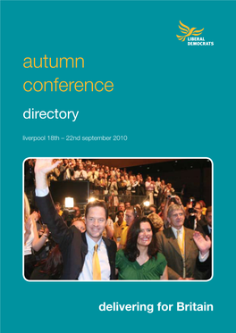 Autumn Conference Directory Liverpool 18Th – 22Nd September 2010