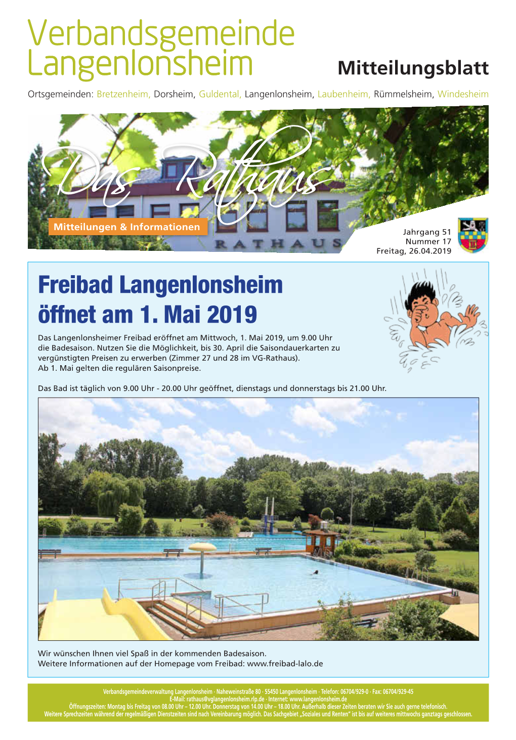 Freibad Langenlonsheim Öffnet Am 1. Mai 2019