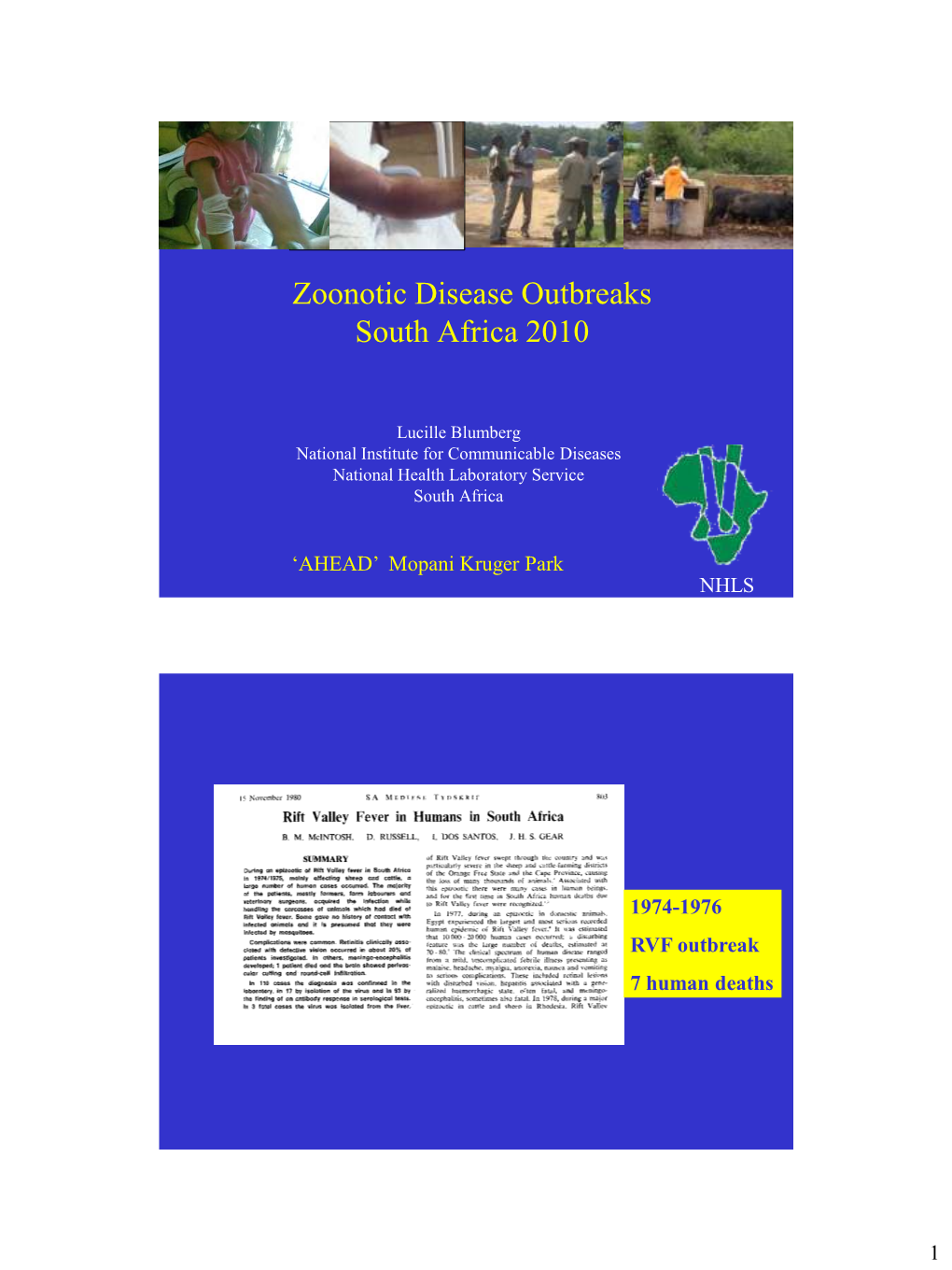 Zoonotic Disease Outbreaks South Africa 2010