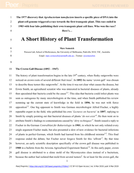 A Short History of Plant Transformation