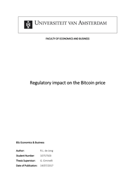 Regulatory Impact on the Bitcoin Price