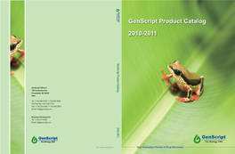 Genscript Product Catalog 2010-2011