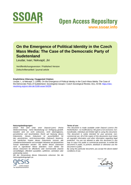 On the Emergence of Political Identity in the Czech Mass