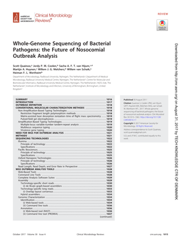 Whole-Genome Sequencing of Bacterial Pathogens
