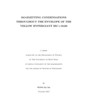 Sio-EMITTING CONDENSATIONS THROUGHOUT the ENVELOPE of the YELLOW HYPERGIANT IRC+10420