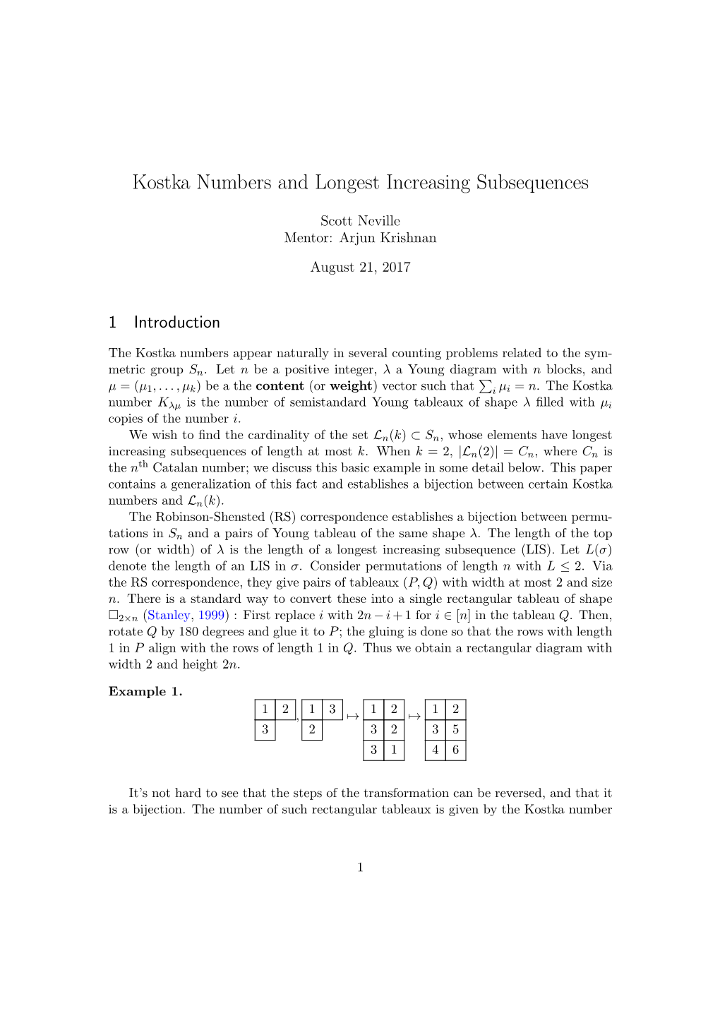 Kostka Numbers and Longest Increasing Subsequences