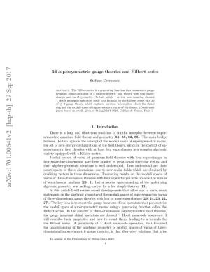 3D Supersymmetric Gauge Theories and Hilbert Series 3