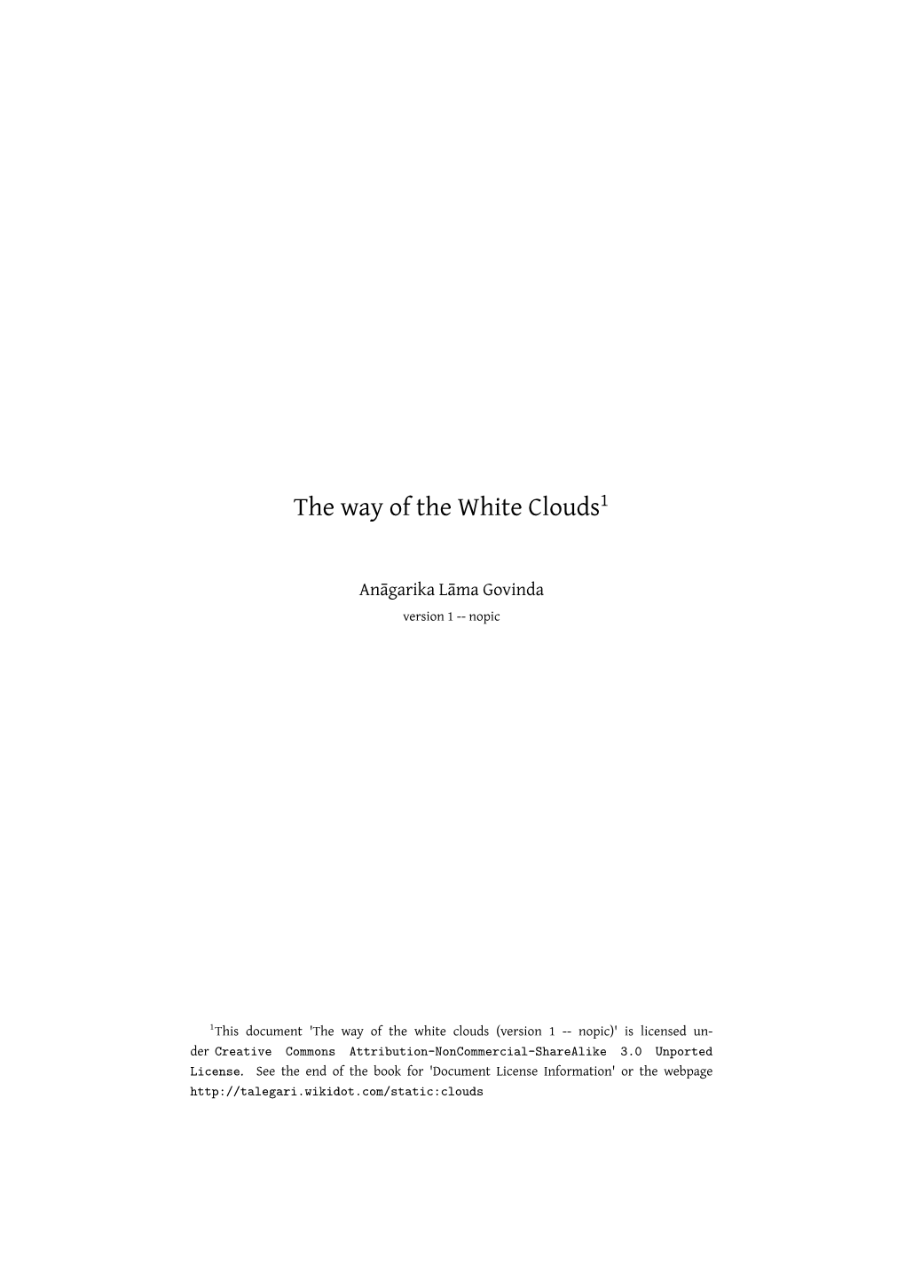 The Way of the White Clouds1
