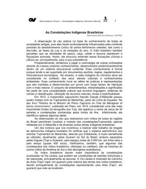 As Constelações Indígenas Brasileiras Germano Bruno Afonso (UFPR)