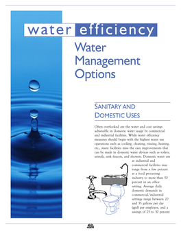 Water Efficiency Water Management Options