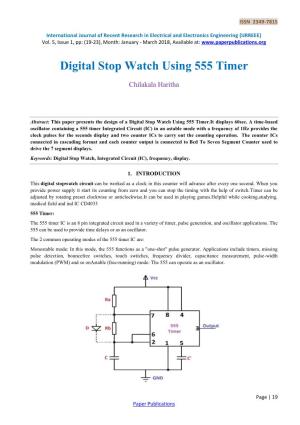 Digital Stop Watch Using 555 Timer