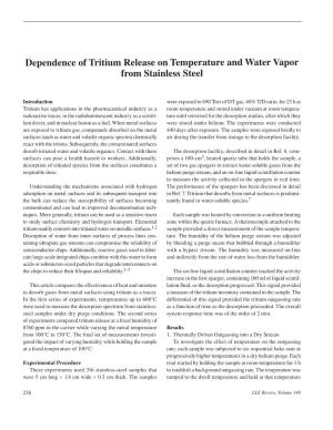 Dependence of Tritium Release on Temperature and Water Vapor from Stainless Steel