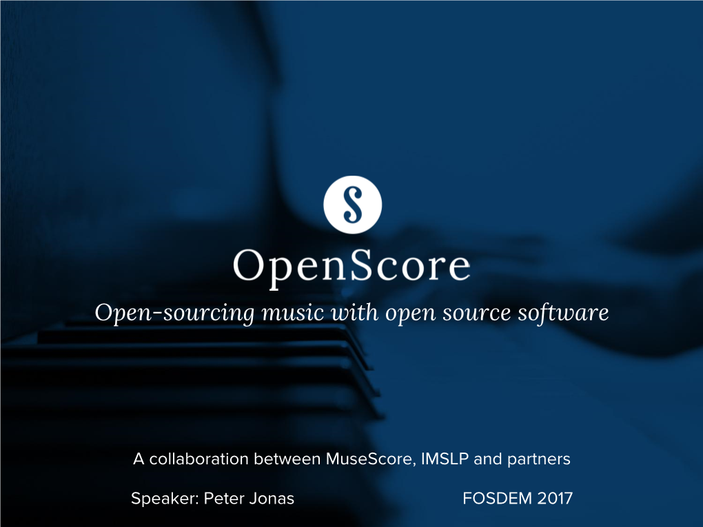 Open-Sourcing Music with Open Source Software