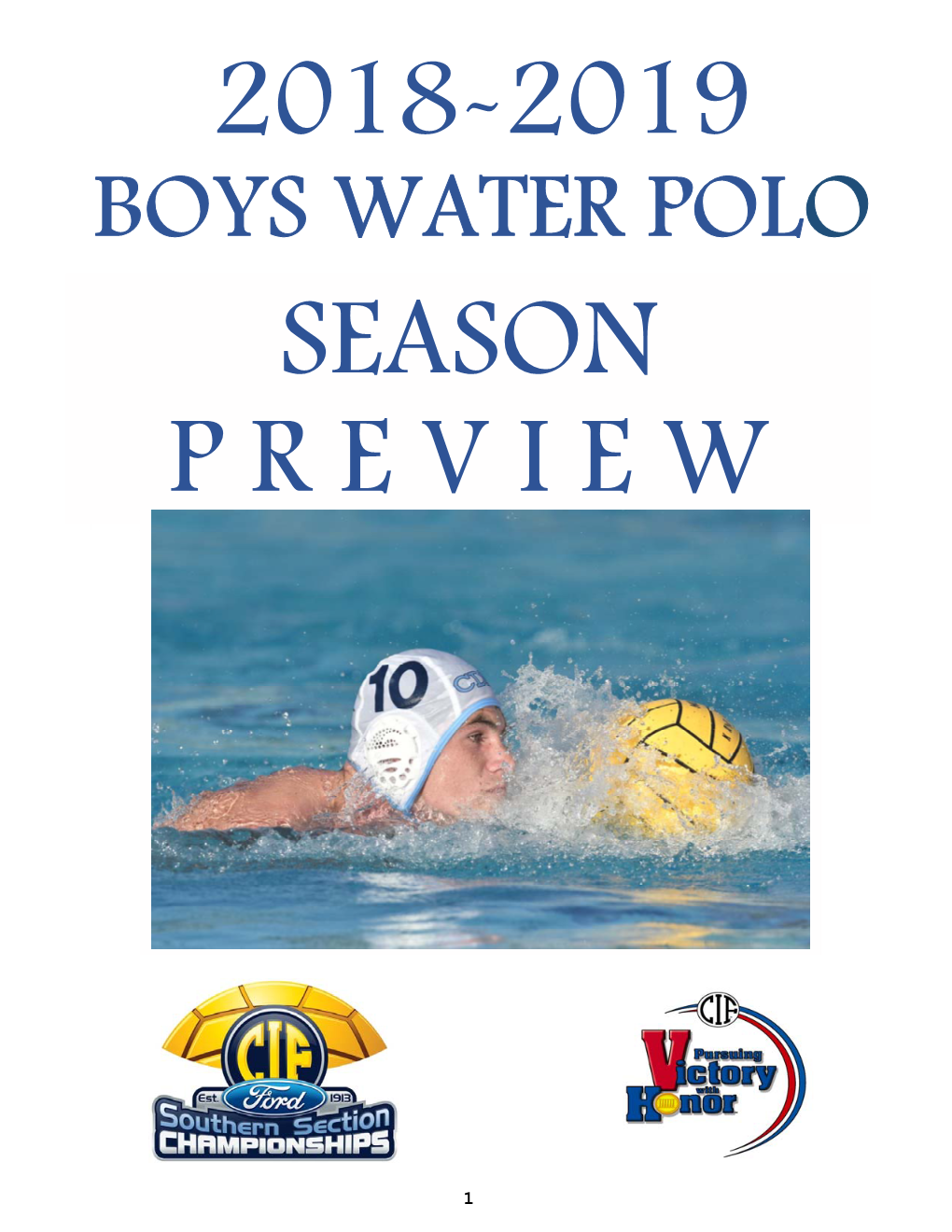 Boys Water Polo Season P R E V I E W