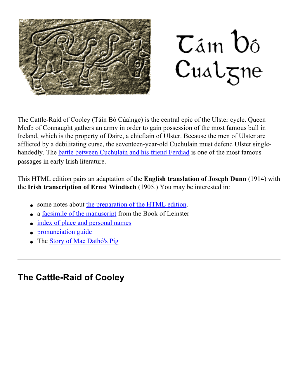 Complete Cattle Raid of Cooley, Irish and English