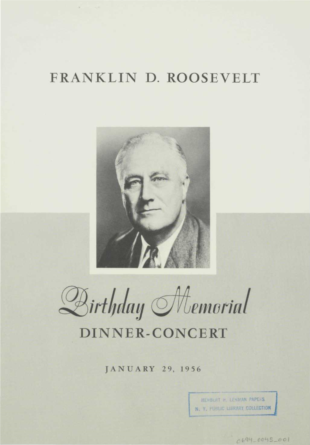 Franklin D. Roosevelt Dinner-Concert