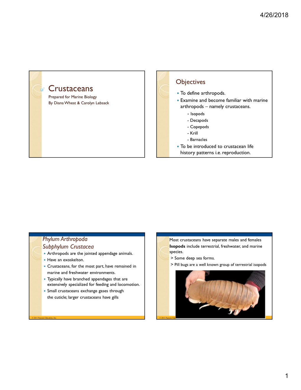 Crustaceans  to Define Arthropods