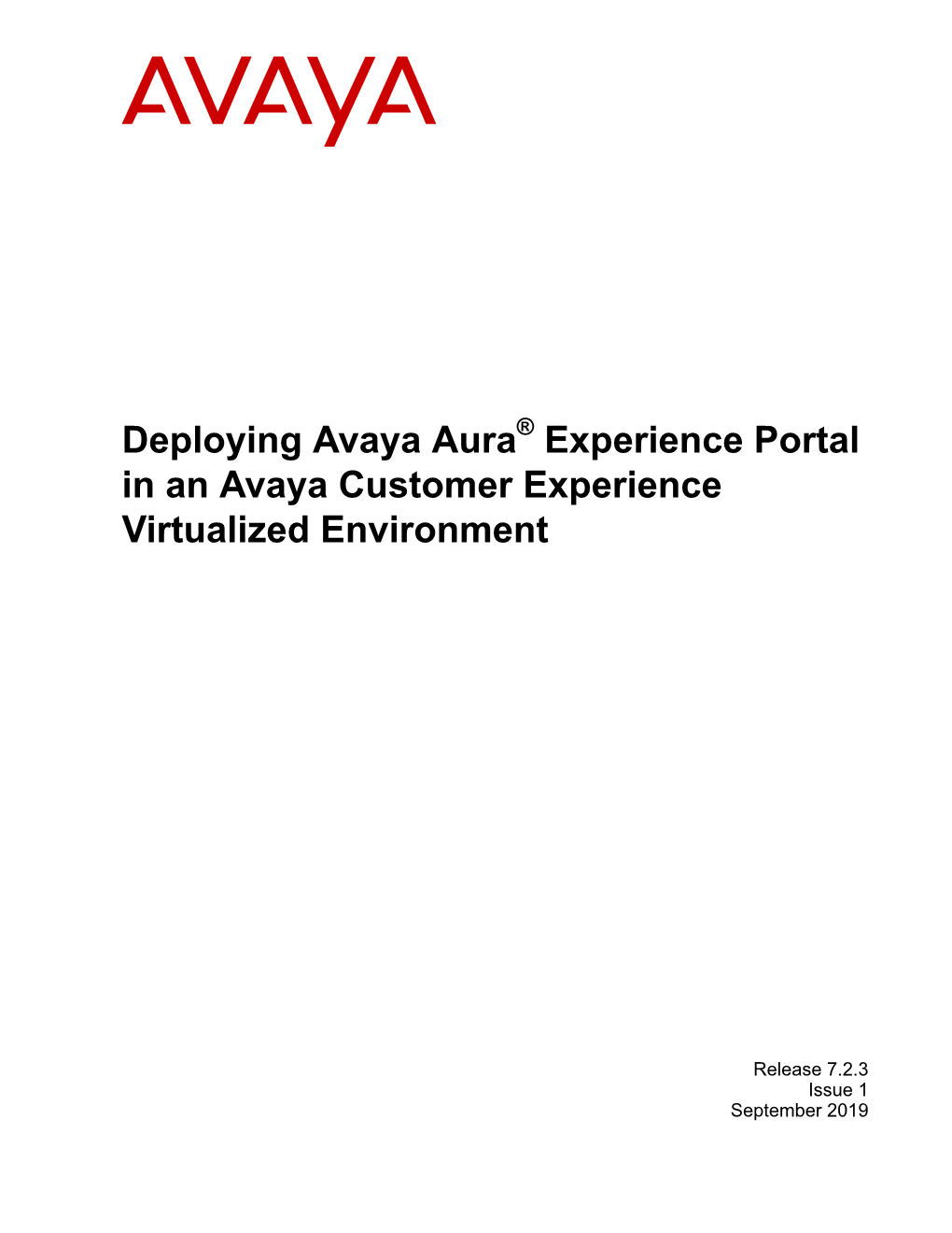 Deploying Avaya Aura Experience Portal in An