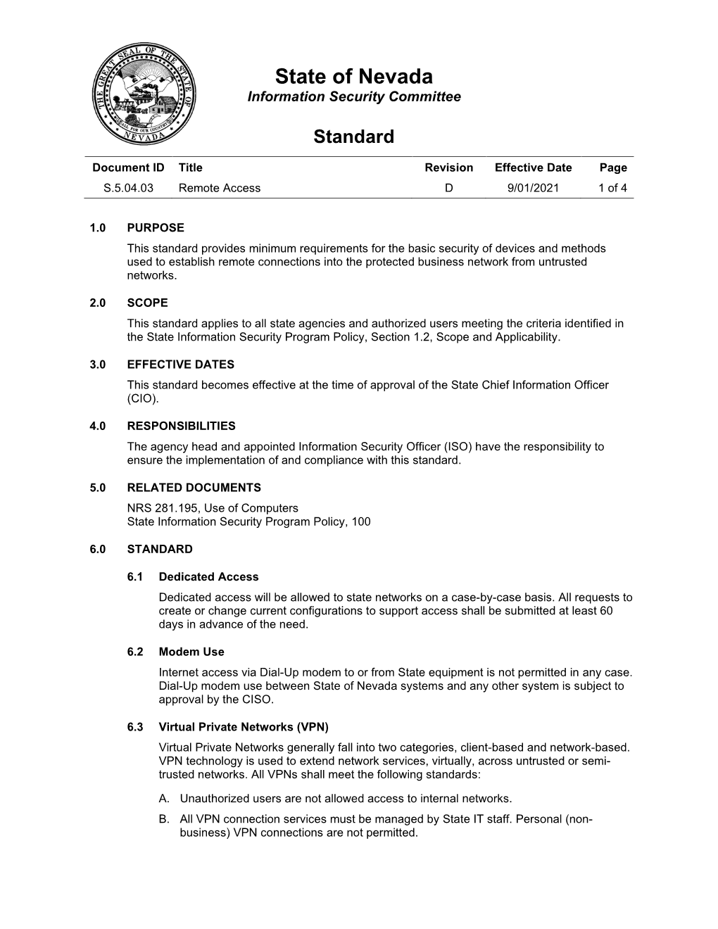 S.5.04.03 Remote Access Connections