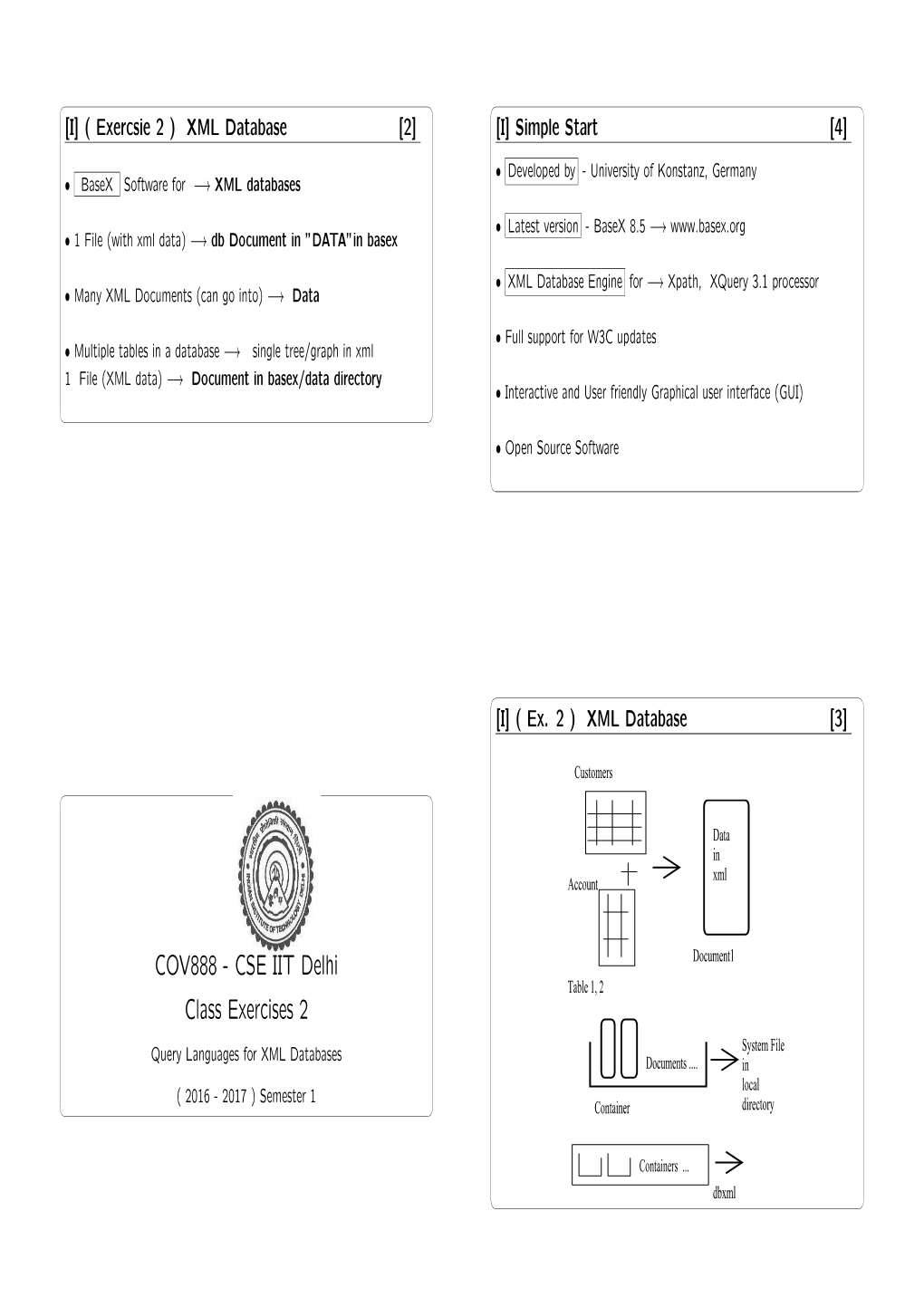 COV888 - CSE IIT Delhi Document1 Table 1, 2 Class Exercises 2