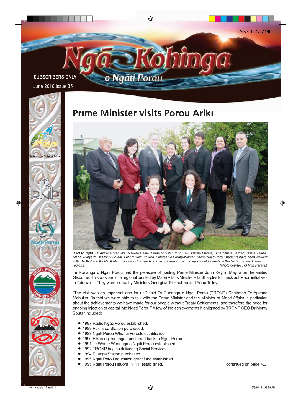 Prime Minister Visits Porou Ariki