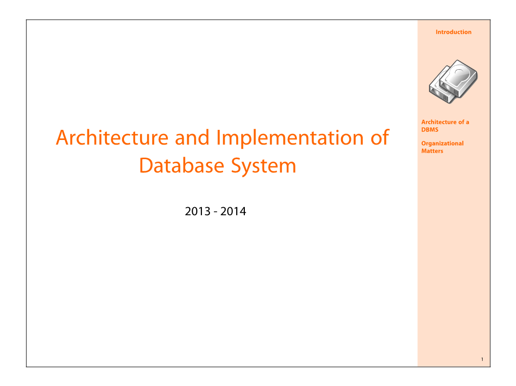 Architecture and Implementation of Database Systems Matters